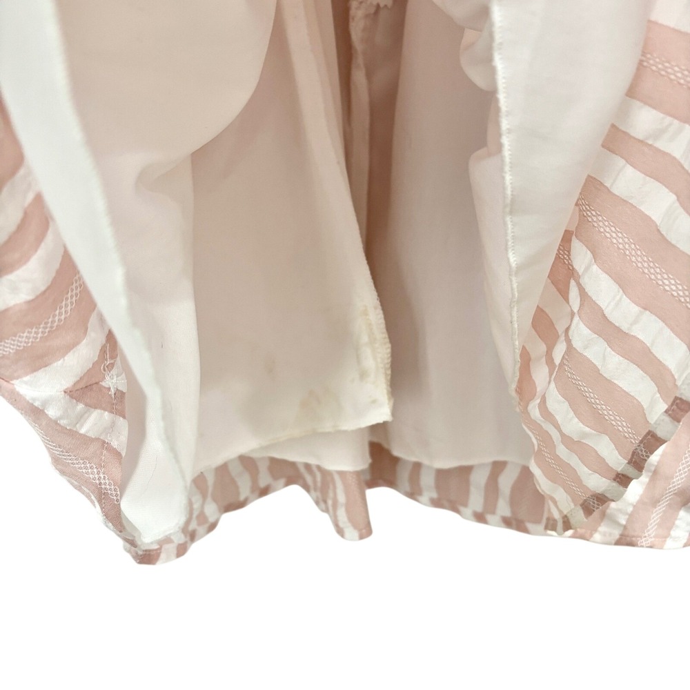 City Vibe Pink & White Striped Strappy Short Dress Pockets Open Back Girly - Picture 10 of 10